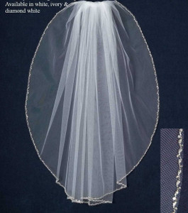 JL Johnson Bridal C111 Beaded Edge Wedding Veil JL Johnson Bridal C111 Beaded Edge Wedding Veil