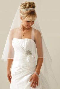 JL Johnson Pearl Scatter Cathedral Wedding Veil Wide Width C555