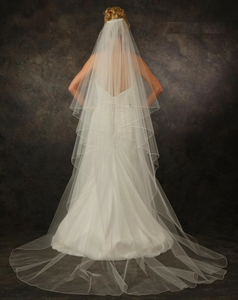 Angel Cut Custom Made Waltz Length Wedding Veil V6854