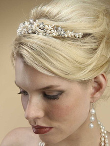 Freshwater Pearl and Crystal Wedding Tiara 3318T Freshwater Pearl and Crystal Wedding Tiara 3318T