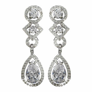 Dramatic Cubic Zirconia Clip On or Pierced Bridal Earrings Dramatic Cubic Zirconia Clip On or Pierced Bridal Earrings