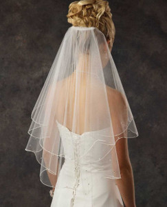 Two Layer Elbow Length Bridal Veil with Rhinestones Two Layer Elbow Length Bridal Veil with Rhinestones