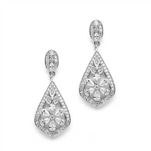 Glamorous Art Deco CZ Wedding Earrings Glamorous Art Deco CZ Wedding Earrings