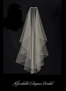 46" Waterfall Knee Length Custom Made Wedding Veil V6121 46" Waterfall Knee Length Custom Made Wedding Veil V6121