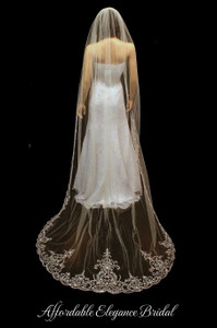 Stunning Beaded Embroidery Cathedral Wedding Veil VR3030 Stunning Beaded Embroidery Cathedral Wedding Veil VR3030