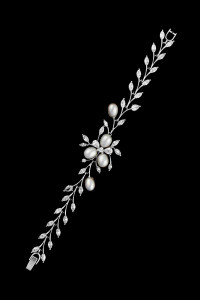 Freshwater Pearl and CZ Floral Wedding Bracelet Freshwater Pearl and CZ Floral Wedding Bracelet