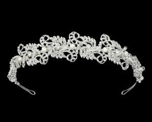 Pearl and Rhinestone Swirl Bridal Headband Silver, Gold, or Rose Gold Pearl and Rhinestone Swirl Bridal Headband Silver, Gold, or Rose Gold