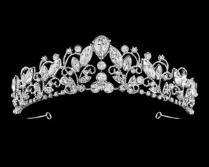 Enchanting Silver Plated Teardrop Rhinestone Bridal Tiara Enchanting Silver Plated Teardrop Rhinestone Bridal Tiara