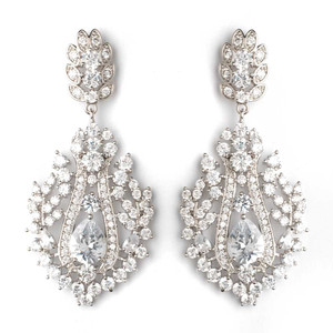 Vintage Inspired CZ Dangle Wedding and Formal Earrings Vintage Inspired CZ Dangle Wedding and Formal Earrings