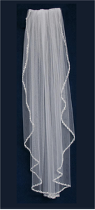 Beaded Fingertip Length Wedding Veil C477 - Specialty Colors Beaded Fingertip Length Wedding Veil C477 - Specialty Colors