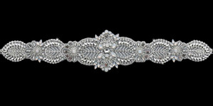 Rhinestone and Opal Beaded Wedding Belt Envogue BT1885 Rhinestone and Opal Beaded Wedding Belt Envogue BT1885