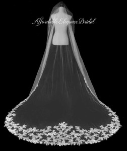 Romantic Beaded Lace Edge Cathedral Wedding Veil V3170C Romantic Beaded Lace Edge Cathedral Wedding Veil V3170C
