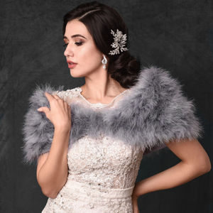 Vintage Inspired Grey Marabou Feather Bridal Stole Wrap Vintage Inspired Grey Marabou Feather Bridal Stole Wrap