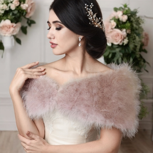 Blush Pink Vintage Inspired Marabou Feather Bridal Stole Wrap Blush Pink Vintage Inspired Marabou Feather Bridal Stole Wrap