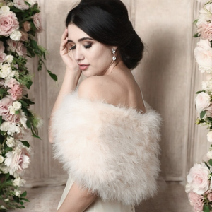 Ivory Vintage Inspired Marabou Feather Bridal Stole Wrap Ivory Vintage Inspired Marabou Feather Bridal Stole Wrap