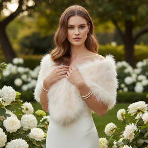 Ivory Vintage Inspired Marabou Feather Bridal Stole Wrap