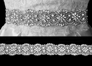 qazqa bridal belt for women dress,wedding dress belt for bride rhinestone  sash wedding belt rose gold one size