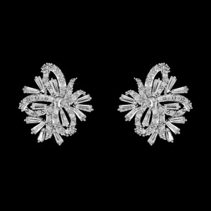 CZ Crystal Pierced Stud Wedding Earrings in Silver or Gold CZ Crystal Pierced Stud Wedding Earrings in Silver or Gold