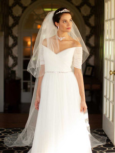 Cut Edge Two Layer Cathedral Wedding Veil in Ivory Cut Edge Two Layer Cathedral Wedding Veil in Ivory