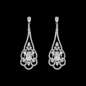 CZ Wedding and Formal Drop Earrings in Silver CZ Wedding and Formal Drop Earrings in Silver
