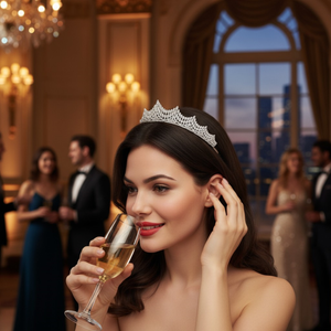 CZ Crystal Multi Peak Wedding Tiara
