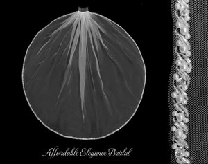 Pearl and Crystal Beaded Fingertip Length Wedding Veil V3229 Pearl and Crystal Beaded Fingertip Length Wedding Veil V3229