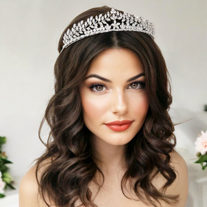 Floral Marquise CZ Crystal Wedding Tiara hp7331 Floral Marquise CZ Crystal Wedding Tiara hp7331