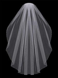 Beaded Edge Fingertip Wedding Veil Envogue V603SF Beaded Edge Fingertip Wedding Veil Envogue V603SF