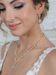 14K Gold Plated Luxurious CZ Vine Wedding Jewelry Set 14K Gold Plated Luxurious CZ Vine Wedding Jewelry Set