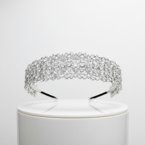 Stunning CZ Crystal Wedding Headband in Silver