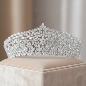 3" Marquise CZ Crystal Wedding and Quinceanera Tiara