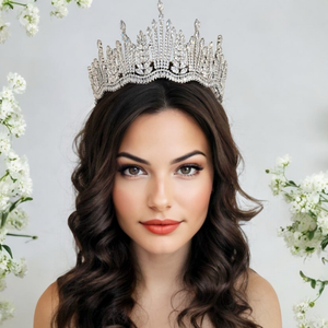 Luxurious CZ Crystal Wedding and Quinceanera Tiara in Silver Luxurious CZ Crystal Wedding and Quinceanera Tiara in Silver