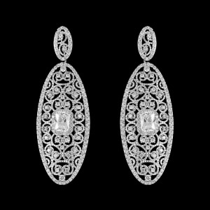 2 1/2" Long CZ Wedding and Formal Drop Earrings E4054 2 1/2" Long CZ Wedding and Formal Drop Earrings E4054