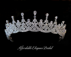 Fabulous Silver Plated 2" Tall CZ Wedding and Quinceanera Tiara Fabulous Silver Plated 2" Tall CZ Wedding and Quinceanera Tiara