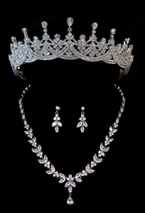 Fabulous 2" Tall CZ Wedding and Quinceanera Tiara with Jewelry Set Fabulous 2" Tall CZ Wedding and Quinceanera Tiara with Jewelry Set