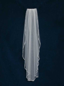 Opaque Beaded Fingertip Length Wedding Veil C534 Specialty Colors Opaque Beaded Fingertip Length Wedding Veil C534 Specialty Colors