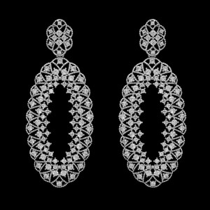Sterling Silver Plated CZ Wedding and Formal Earrings Sterling Silver Plated CZ Wedding and Formal Earrings