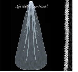 Frosted Bugle Bead Royal Cathedral Length Wedding Veil