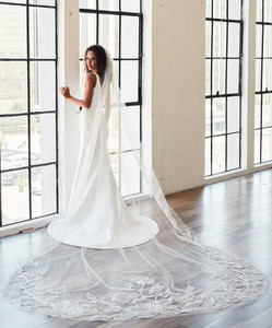 Floral Regal Cathedral Wedding Veil Envogue V2384RC Floral Regal Cathedral Wedding Veil Envogue V2384RC