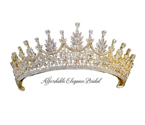 Gorgeous Gold Multi-Peak CZ Wedding and Quinceanera Tiara Gorgeous Gold Multi-Peak CZ Wedding and Quinceanera Tiara