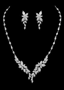 Brilliant Marquise CZ Bridal and Formal Jewelry Set in Silver Brilliant Marquise CZ Bridal and Formal Jewelry Set in Silver