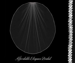 Frosted Bugle Bead 42" Long Fingertip or Knee Length Wedding Veil Frosted Bugle Bead 42" Long Fingertip or Knee Length Wedding Veil