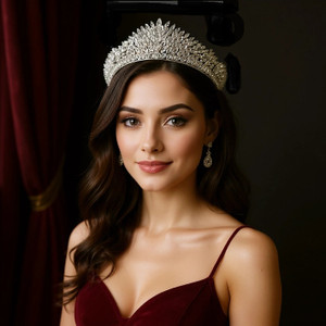Marquise CZ Crystal Wedding and Quinceanera Tiara hp7673 Marquise CZ Crystal Wedding and Quinceanera Tiara hp7673