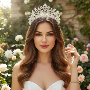 Crystal Allure Floral Wedding and Quinceanera Tiara hp9265