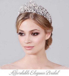 Luxe Freshwater Pearl and Crystal Wedding Tiara hp9348