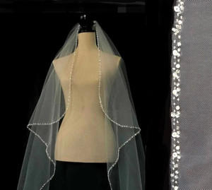 Angel Cut Beaded Pearl Edge Royal Cathedral Wedding Veil V3092RA Angel Cut Beaded Pearl Edge Royal Cathedral Wedding Veil V3092RA