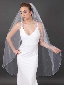 Angel Cut Custom Made Waltz Length Wedding Veil V6854