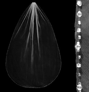 Regal Cathedral Wedding Veil Delicate Crystal Beaded Edge Regal Cathedral Wedding Veil Delicate Crystal Beaded Edge