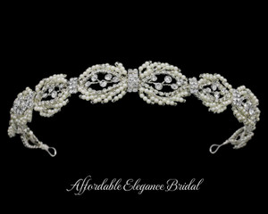 Pearl and Crystal Wedding Headband hp1767 Pearl and Crystal Wedding Headband hp1767