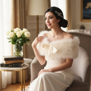 Ivory Vintage Inspired Marabou Feather Bridal Stole Wrap SG8 Ivory Vintage Inspired Marabou Feather Bridal Stole Wrap SG8